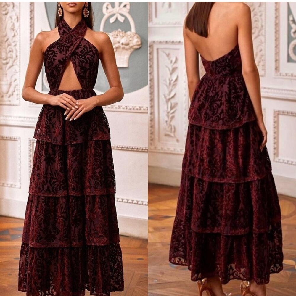 Alamour The Label Red Halter Sundress